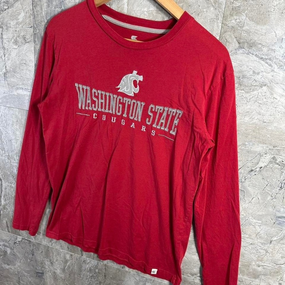 Washington State Cougars Burgundy Champion Campus Long Sleeve crew Neck Tee M - Picture 2 of 7